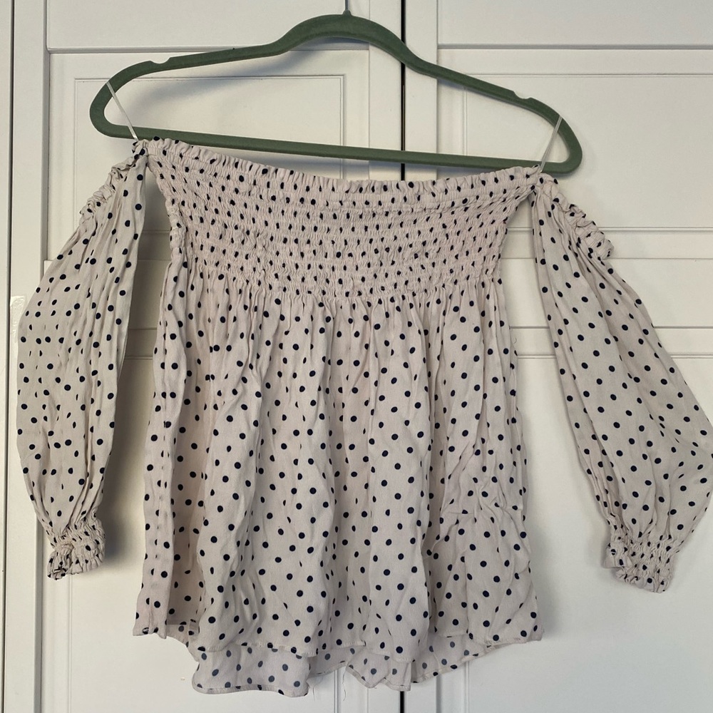 Zara polka dot strapless w/sleeves attached. Sz L